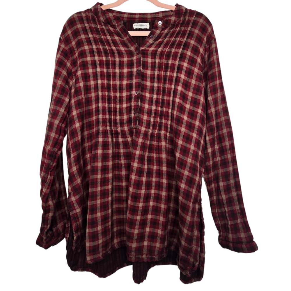 Natural Life brand plaid tunic top